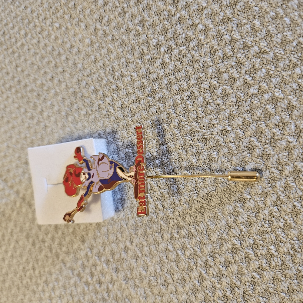 Gold Enamel Pin with Intricate Design